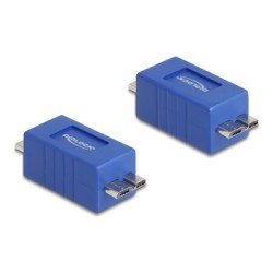 Delock - USB redukce (samcí-samicí) - Micro-USB typu B (M) do Micro-USB typu B (M) - up to 5 Gbps data transfer rate - modrá