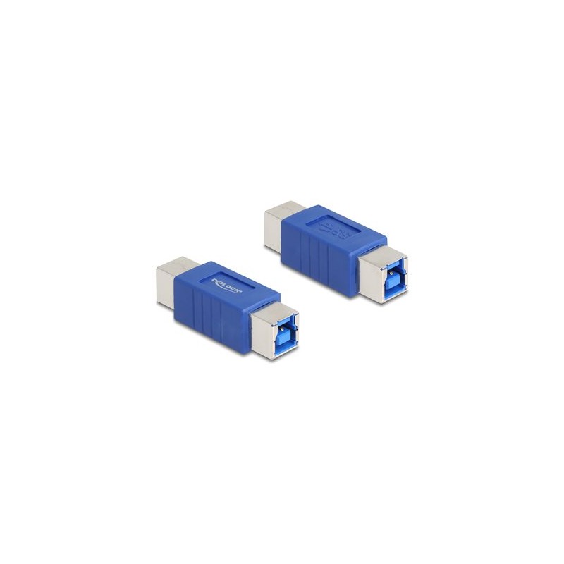 Delock - USB redukce (samcí-samicí) - USB Type B (M) do USB Type B (M) - up to 5 Gbps data transfer rate - modrá