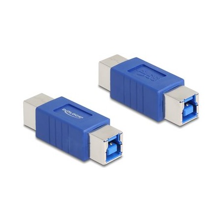 Delock - USB redukce (samcí-samicí) - USB Type B (M) do USB Type B (M) - up to 5 Gbps data transfer rate - modrá