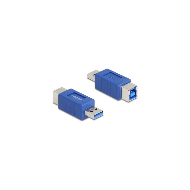 Delock - USB adaptér - USB typ A (M) do USB Type B (F) - krížová pinová prirazení, up to 5 Gbps data transfer rate - modrá