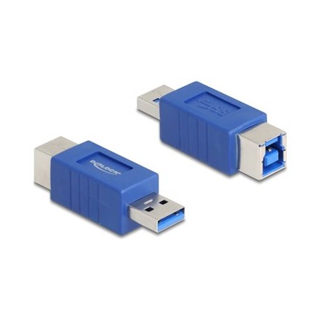 Delock - USB adaptér - USB typ A (M) do USB Type B (F) - krížová pinová prirazení, up to 5 Gbps data transfer rate - modrá