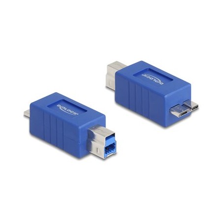 Delock - USB adaptér - USB Type B (M) do Micro-USB Type B (M) - USB 3.0 - up to 5 Gbps data transfer rate - modrá