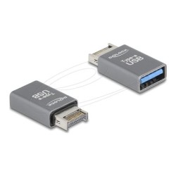 Delock - USB adaptér - 20 pinový USB Typ E (M) Klíc A do USB typ A (F) - 5 V - 3 A - rychlost prenosu dat až 10 Gbps - šedá