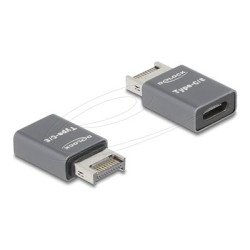 Delock - USB adaptér - 20 pinový USB Typ E (M) Klíc A do USB-C (F) - 20 V - 3 A - rychlost prenosu dat až 10 Gbps - šedá