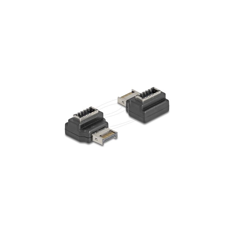 Delock - USB adaptér - 20 pinový USB Typ E (M) Klíc A, zkosený do 20 pinový USB Typ E (F) Klíc A - 20 V - 3 A - rychlost