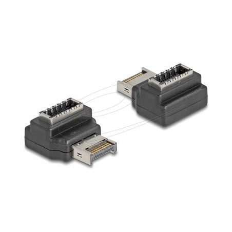 Delock - USB adaptér - 20 pinový USB Typ E (M) Klíc A, zkosený do 20 pinový USB Typ E (F) Klíc A - 20 V - 3 A - rychlost