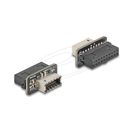 Delock - Interní adaptér USB - 20 pinový USB 3.2 header (F) do 20 pinový USB Typ E (F) Klíc A - 5 V - 0.9 A - up to 5 Gbps data