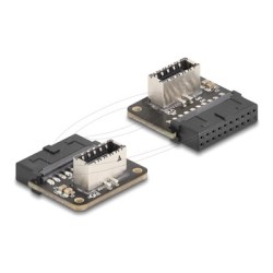 Delock - Interní adaptér USB - 20 pinový USB Typ E (F) Klíc A, zkosený do 20 pinový USB 3.2 header (F) - 5 V - 0.9 A - up to 5