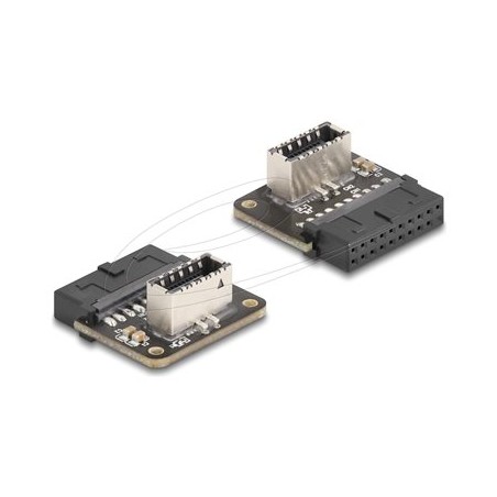 Delock - Interní adaptér USB - 20 pinový USB Typ E (F) Klíc A, zkosený do 20 pinový USB 3.2 header (F) - 5 V - 0.9 A - up to 5