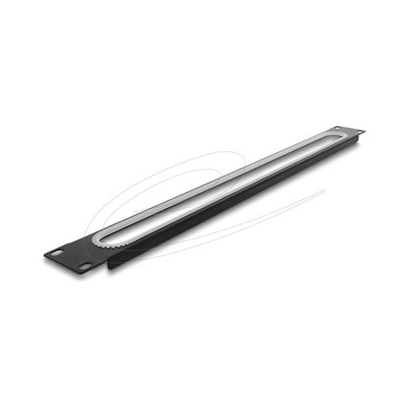 Delock - Kabel vedení pro správu kabelu ve skríni - s otvorem a ochranou okraju - cerná (RAL 9005) - 1U - 19"