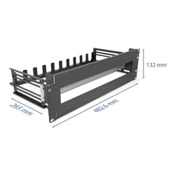 Delock - Jisticová lišta s krytem - montáž na kolejnici DIN - cerná, RAL 9005 - 3U - 19"