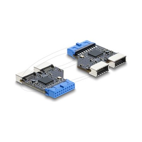 USB 5 Gbps Hub 20 pin header female to 2, USB 5 Gbps Hub 20 pin header female to 2
