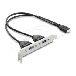 USB Type-E Key B male to 2 x USB 5 Gbps, USB Type-E Key B male to 2 x USB 5 Gbps