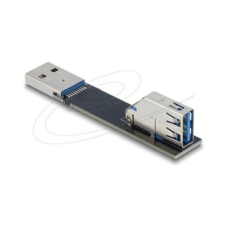 Delock - USB adaptér - USB (M) rovné do USB (F) rotating - rychlost prenosu dat až 10 Gbps