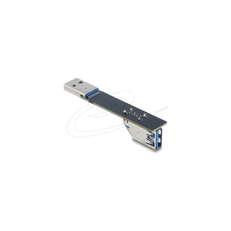 Delock - USB adaptér - USB (M) rovné do USB (F) dolu zahnutý - rychlost prenosu dat až 10 Gbps