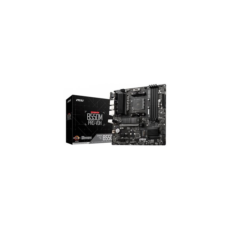 MSI B550M PRO-VDH - Základní deska - mikro ATX - Socket AM4 - AMD B550 Čipová sada - USB-C Gen1, USB 3.2 Gen 1 - Gigabit LAN