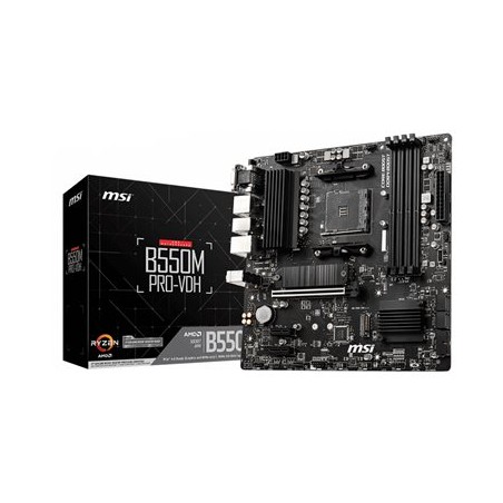 MSI B550M PRO-VDH - Základní deska - mikro ATX - Socket AM4 - AMD B550 Čipová sada - USB-C Gen1, USB 3.2 Gen 1 - Gigabit LAN
