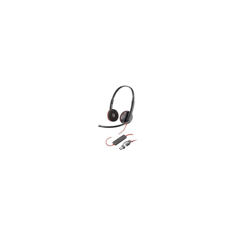 HP Poly Blackwire C3225 - Blackwire 3200 Series - náhlavní souprava - náhlavní - kabelové - 3.5 mm jack - černá - Certifikováno