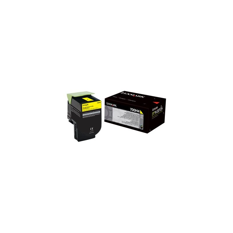 Lexmark 700H4 - Vysoká výtěžnost - žlutá - originální - kazeta s barvivem LCCP - pro Lexmark CS310dn, CS310n, CS410dn