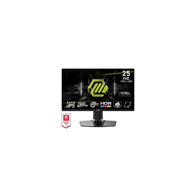 MSI LCD Gaming MAG 255PXF, 24.5", 1920 x 1080, IPS, 300Hz, 250nits, VESA 100x100, Black