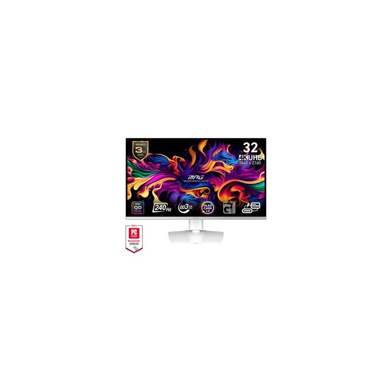 MSI LCD MPG 321URXW QD-OLED, 31.5", 3840x2160, QD-OLED, 0,03ms, VESA 100x100, White