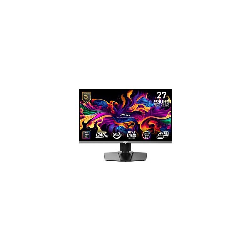 MSI LCD MPG 272URX QD-OLED, 26.5", 3840x2160, QD-OLED, 0,03ms, VESA 100x100, Black