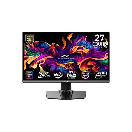 MSI LCD MPG 272URX QD-OLED, 26.5", 3840x2160, QD-OLED, 0,03ms, VESA 100x100, Black