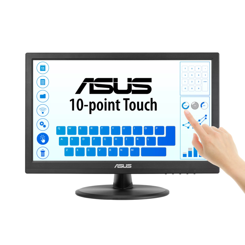 ASUS LCD 15.6" VT169HE Touch 1920x1080, IPS, Wide Viewing Angle, Frameless, Flicker free, Low Blue Light, HDMI