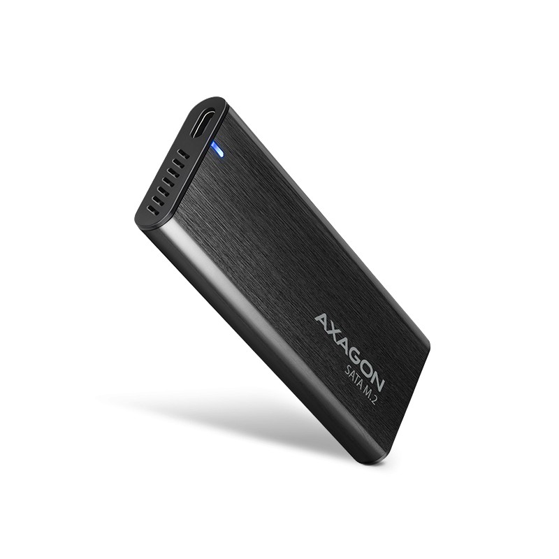AXAGON EEM2-SBC, USB-C 3.2 Gen 2 - M.2 SATA SSD kovový RAW box, bezšroubkový