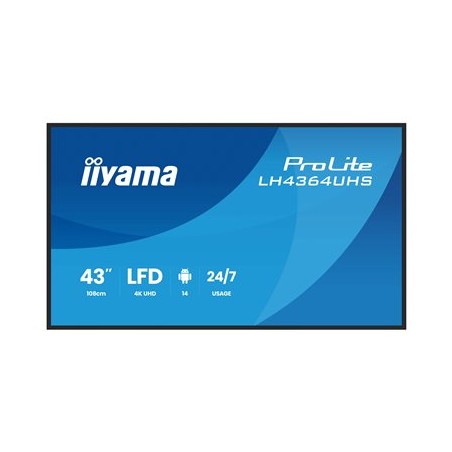 43" iiyama LH4364UHS-B1AG:VA,4K UHD,Android,24/7