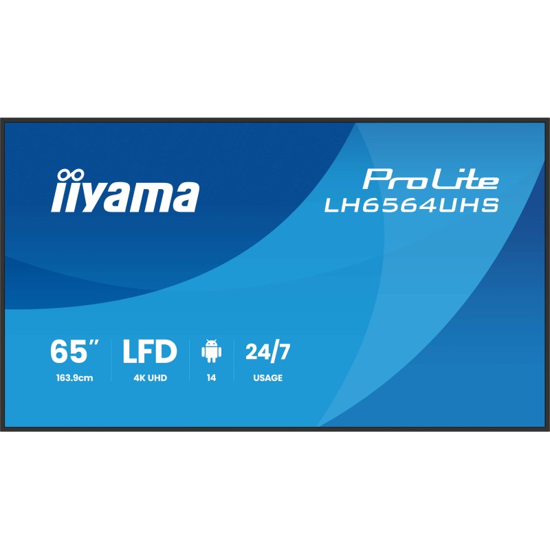 65" iiyama LH6564UHS-B1AG:VA, 4K UHD,Android,24/7