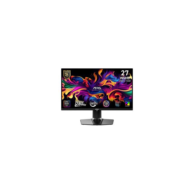 MSI LCD MAG 271QP QD-OLED X28,26.5" 2560x1440 QD-OLED,280Hz,178/178,250nits,VESA,HDMI,DP,USB-C,Audio,Black
