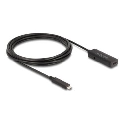 Delock - Prodlužovací USB kabel - 24 pin USB-C (M) do power DC jack, 24 pin USB-C (F) - 5 V - 2 A - 3 m - aktivní, rychlost