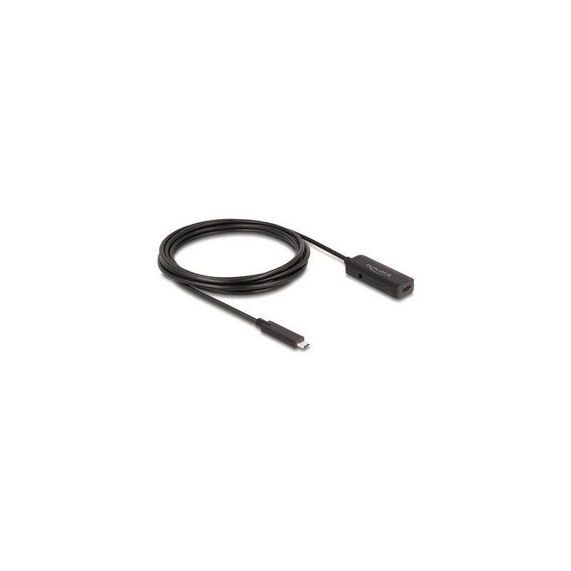 Delock - Prodlužovací USB kabel - 24 pin USB-C (M) do power DC jack, 24 pin USB-C (F) - 5 V - 2 A - 3 m - aktivní, rychlost