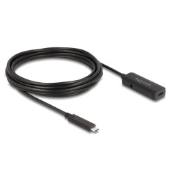 Delock - Prodlužovací USB kabel - 24 pin USB-C (M) do USB-C/napájecí jack DC (F) - 5 V - 2 A - 5 m - rychlost prenosu dat až 10