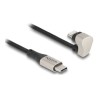 Delock - Kabel Lightning - Lightning s piny (male) úhel do 24 pin USB-C s piny (male) - 1 m - Certifikace MFI - cerná, stríbrná