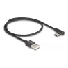 Delock - USB kabel - USB (M) do 24 pin USB-C (M) úhlový - USB 2.0 - 1.5 A - 50 cm - cerná