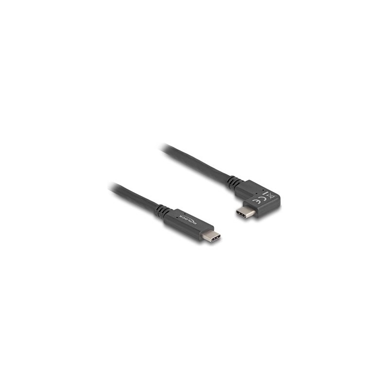 Delock - USB kabel - 24 pin USB-C (M) do 24 pin USB-C (M) pravoúhlý - USB 3.2 Gen 2 - 3 A - 1 m - USB Power Delivery (60W… 80037