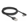 Delock - USB kabel - USB (M) do 24 pin USB-C (M) úhlový - USB 2.0 - 1.5 A - 2 m - cerná