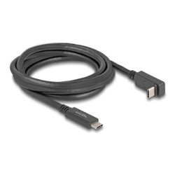 Delock - USB kabel - 24 pin USB-C (M) do 24 pin USB-C (M) pravoúhlý - 3 A - 2 m - USB Power Delivery (60W), podpora 4K144… 80035