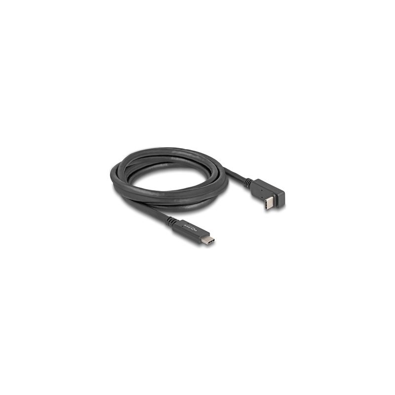 Delock - USB kabel - 24 pin USB-C (M) do 24 pin USB-C (M) pravoúhlý - 3 A - 2 m - USB Power Delivery (60W), podpora 4K144… 80035