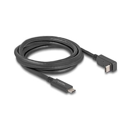Delock - USB kabel - 24 pin USB-C (M) do 24 pin USB-C (M) pravoúhlý - 3 A - 2 m - USB Power Delivery (60W), podpora 4K144… 80035