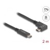 Delock - USB kabel - 24 pin USB-C (M) do 24 pin USB-C (M) pravoúhlý - 3 A - 2 m - USB Power Delivery (60W), podpora 4K144… 80038