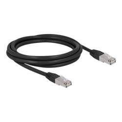 Delock - Patch kabel - RJ-45 (M) do RJ-45 (M) - 2 m - 7 mm - S/FTP - CAT 6a - neobsahuje halogen, venkovní - černá