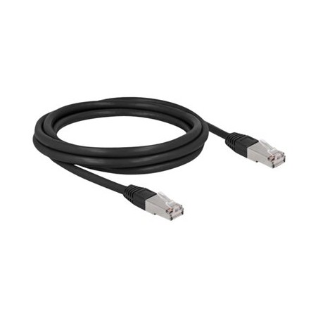 Delock - Patch kabel - RJ-45 (M) do RJ-45 (M) - 2 m - 7 mm - S/FTP - CAT 6a - neobsahuje halogen, venkovní - černá
