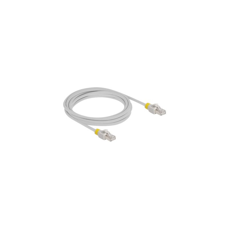 Delock - Patch kabel - RJ-45 (M) do RJ-45 (M) - 3 m - 6 mm - S/FTP - CAT 6a - neobsahuje halogen - šedá