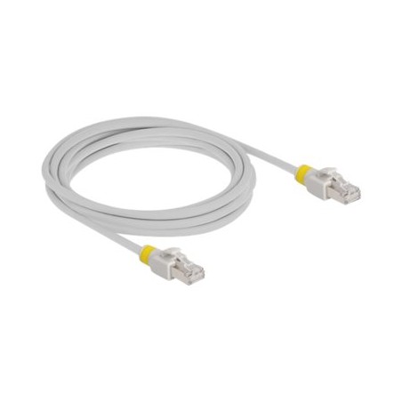 Delock - Patch kabel - RJ-45 (M) do RJ-45 (M) - 3 m - 6 mm - S/FTP - CAT 6a - neobsahuje halogen - šedá