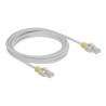 Delock - Patch kabel - RJ-45 (M) do RJ-45 (M) - 3 m - 6 mm - S/FTP - CAT 6a - neobsahuje halogen - šedá