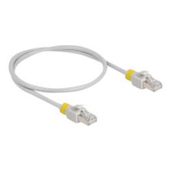 Delock - Patch kabel - RJ-45 (M) do RJ-45 (M) - 50 cm - 6 mm - S/FTP - CAT 6a - neobsahuje halogen - šedá