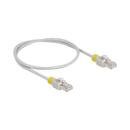 Delock - Patch kabel - RJ-45 (M) do RJ-45 (M) - 50 cm - 6 mm - S/FTP - CAT 6a - neobsahuje halogen - šedá